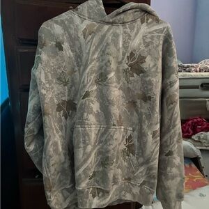 Abercrombie & Fitch Gray Patterned Hoodie
